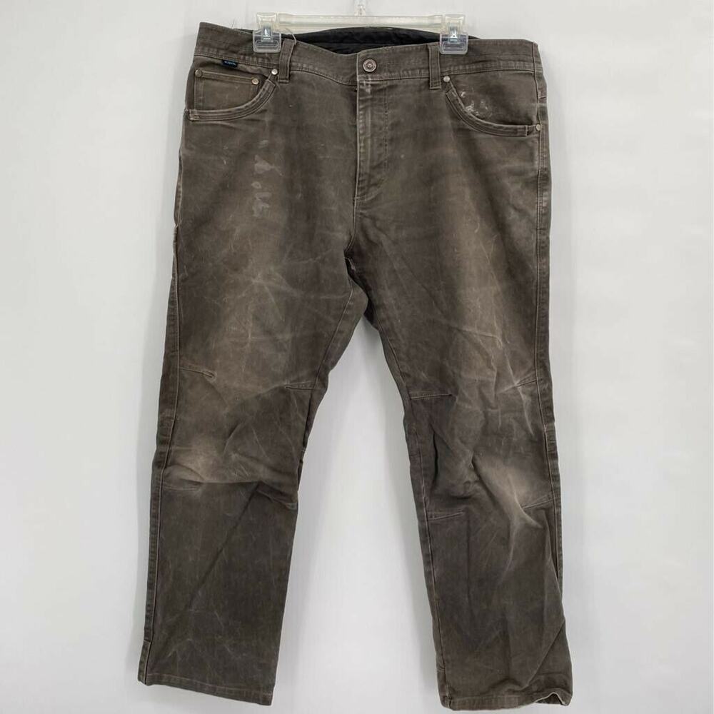 Kuhl Mens Classic Straight Jeans Brown Vintage Patina Dye Stretch Pocket 38 x 30